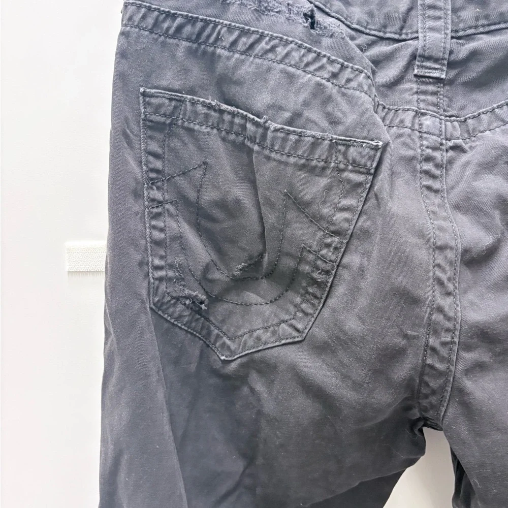 True Religion Charcoal Distressed Men Jeans